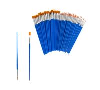 Yicoovey Set di pennelli da 100 pezzi, 50 pennelli rotondi e 50 pennelli piatti, set di pennelli acrilici, accessori artistici, set di pennelli acquerelli, per adulti e bambini