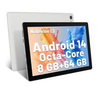 Yicty Tablet 10 Pollici Android 14 Octa-Core 8 GB RAM 64 GB ROM 1 TB TF Estensione 1280x800 IPS Touchscreen Tablet PC WiFi 6 Bluetooth 5.3 Widevine L1 Doppia Fotocamera Altoparlanti 5000 mAh (Bianco)