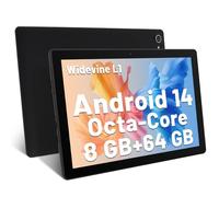 Yicty Tablet 10 Pollici Android 14 Octa-Core 8 GB RAM 64 GB ROM 1 TB TF Estensione 1280x800 IPS Touchscreen Tablet PC WiFi 6 Bluetooth 5.3 Widevine L1 Doppia Fotocamera Altoparlanti 5000 mAh (Nero)
