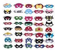 Yidaxing 40 Pezzi Maschere di Supereroi, Maschera per Bambini Supereroe per Feste Supereroi Maschere Cosplay per Festa, Mascherata, Halloween per Bambini, Adatta a Ragazzi e Ragazze