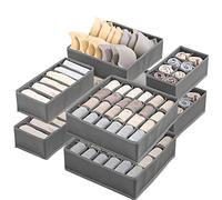 Yidaxing Organizer per Biancheria Intima, Set di 8 Armadio Divisori Pieghevole Storage Box Cassetto Organizzator per Biancheria Intima, Reggiseni, Calze, Fazzoletti e Cravatte (Grigio Scuro)