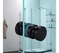 YIDELAI-Maniglia porta in vetro, maniglia a foro singolo in lega di alluminio da 2,4 pollici, maniglia cilindrica solida scorrevole porta doccia in vetro, accessori bagno doccia. (1, black2)