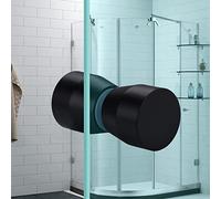 YIDELAI-Maniglia porta in vetro, maniglia a foro singolo in lega di alluminio da 2,4 pollici, maniglia cilindrica solida scorrevole porta doccia in vetro, accessori bagno doccia. (1, black1)