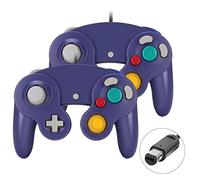 Yideng Gamecube Controller, 2 Pacchetti Classic Cablato Gamepad a Vibrazione, Compatibile Con Wii U/Wii/PC/Switch, Blu Porpora