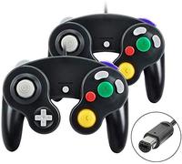Yideng Gamecube Controller, 2 pacchetti Classic Gamecube Controller cablato Gamepad a vibrazione, compatibile con Gamecube/Wii U/Wii/PC/Switch Controller, Nero
