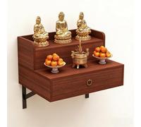 Yidlkecqey Altare Buddha da Parete con Cassetto, Mensola Zen Ispessita per Statue, Supporto per Culto Robusto per Casa, Finitura Teak, 40-80cm(Teak Color,60x40x36cm/23.6x15.7x14.2in)