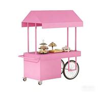 Yidlkecqey Carrello da Esterno Multifunzionale in Ferro con Ruote, Stand espositivo Mobile per mercati notturni, fiere e Street Food(Pink,120x70x200cm/47.2x27.6x78.7in)