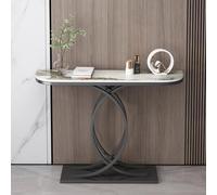 Yidlkecqey Contro il muro Hotel Mobiletto lungo per veranda Tavolo, Base a forma di cuore Finitura anticata Tavolo per divano(C,80x35x80cm/31.5x13.8x31.5in)