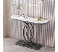 Yidlkecqey Contro il muro Hotel Mobiletto lungo per veranda Tavolo, Base a forma di cuore Finitura anticata Tavolo per divano(A,120x35x80cm/47.2x13.8x31.5in)