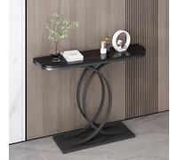 Yidlkecqey Contro il muro Hotel Mobiletto lungo per veranda Tavolo, Base a forma di cuore Finitura anticata Tavolo per divano(D,120x35x80cm/47.2x13.8x31.5in)