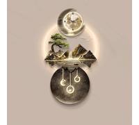 Yidlkecqey Decorazione murale in Pietra arenaria 3D, Decorazione murale con Luce a LED, Elegante Scultura murale, Decorazione murale per Soggiorno e Ingresso(Style B,60x120cm/23.6x47.2in)