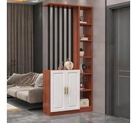 Yidlkecqey Divisorio Moderno da Parete, divisorio Moderno per Ingresso con Mobile Porta Scarpe, Armadio da Ingresso con scarpiera e divisorio(Teak+Black,90x30x200cm/35.4x11.8x78.7in)