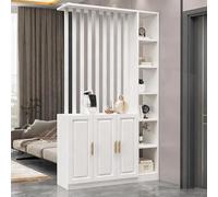 Yidlkecqey Divisorio Moderno da Parete, divisorio Moderno per Ingresso con Mobile Porta Scarpe, Armadio da Ingresso con scarpiera e divisorio(White+White,120x30x200cm/47.2x11.8x78.7in)