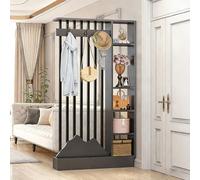 Yidlkecqey Divisorio per Ingresso in Nuovo Stile Cinese, Paravento Autoportante con Spazio di Archiviazione e Barra Appendiabiti(Type J,100x24x202cm/39.4x9.4x79.5in)