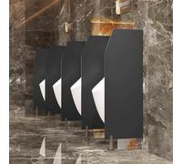 Yidlkecqey Estensore per Paravento da Urinale a Parete, Pannello di Separazione per Bagni Pubblici - Divisorio per Urinali per Cantieri, Scuole e Bagni d’Hotel(Black,2Pcs)