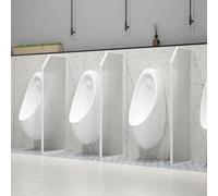 Yidlkecqey Pannello divisorio per urinali da Uomo a Pavimento, Schermo Privacy con Vetro temperato, per Centri Commerciali, Hotel e Bar(White,1Pcs)