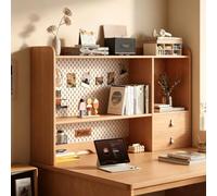 Yidlkecqey Scaffale da Tavolo a 2 Livelli in Legno e Metallo | Libreria da Tavolo Multilivello, Scaffale Portaoggetti ed Espositore per Ufficio(Walnut,140x20x67.7cm/55.1x7.8x26.6in)