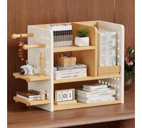 Yidlkecqey Scaffale espositivo da scrivania in legno, scaffale espositivo multifunzionale indipendente, credenza da scrivania per dormitorio universitario(W+M,30x20.3x39cm/11.8x8x15.3in)