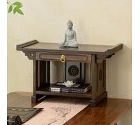 Yidlkecqey Tavolo per incenso buddista in bambù per preghiera, piccole nicchie buddiste, espositore da tavolo per statue cinesi Fengshui Guan Gong Guanyin Pooja(50x25x28cm/19.7x9.8x11in)