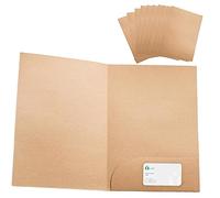 YIDM Cartelline Portadocumenti in Carta Kraft: 10 Pcs Formato A4 Con Tasche per Ufficio, Scuola, Casa, Riunioni