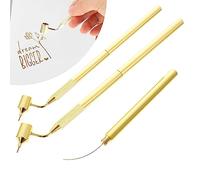 YIDM Penna Applicatore di Vernice: 2 Pezzi Fine Line Paint Pen per Pittura a Linea Sottile, Fluid Writer per Macchie di Roccia Riparazione (Oro 0,5 mm + 0,7 mm)