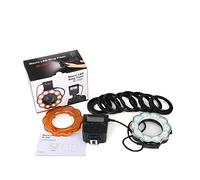 Yidoblo Marco Flash LED Ring compatibile con Canon, compatibile con Nikon Pentax, compatibile con fotocamere Olympus, con 8 supporti ad anello