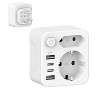 YIDODA Ddapter Südafrika Reiseadapter Südafrika,Südafrika Adapter,Adapter südafrika Steckdose Reisestecker Schuko auf Typ M für Namibia, Lesotho, Mosambik, Weiß