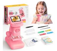 Yidoroye 1200X Microscopio per Esperimenti Scientifici per Bambini, 2,0 Pollici Microscopio Digitale Portatile ad Alta Definizione, Regali di Natale e Capodanno Perfetti per Bambini dai 3 ai 14 anni