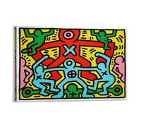 YIEANBAO Keith Haring Graffiti Poster Pop Stampa Su Tela Poster Pop Art, Opere Famose Arte Murale Decorazione Estetica Per La Casa. Frame; 16x24inch(40x60cm)