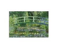 YIEANBAO Poster di Claude Monet impressionista famoso dipinto (ninfee e ponte giapponese), stampa artistica su tela, decorazione artistica da parete per la casa, senza cornice, 60 x 90 cm