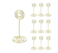 YIeDGvb Segnaposti numerati, 10/20 pezzi portafoto a forma di cuore e stella rotondi, fermacarte carta for menu, decorazioni for feste matrimonio(Round gold,10pcs)