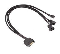 YieJoya Cavo adattatore per ventola di raffreddamento, 15 pin SATA a 3 x 3 pin/4 Pin PMW 12 V PC PC ventola adattatore di alimentazione (connettore PWM) a 15 pin SATA sdoppiatore cavo