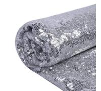 YIEMI Tessuto con paillettes, tessuto con paillettes per abbigliamento alla moda, decorazione di giocattoli, tovaglia con paillettes e fai da te ecc. (5 yard, argento)
