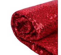 YIEMI Tessuto di paillettes, tessuto di paillettes per abbigliamento alla moda, decorazione di giocattoli, tovaglia di paillettes e fai da te ecc. (1 iarda, rosso)