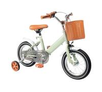 YIEMJS Bicicletta per bambini da 12 pollici, per ragazzi e ragazze dai 2 ai 5 anni, con sedile regolabile in altezza, manubrio, ruote di sostegno, cestino, bicicletta da allenamento sicura per bambini