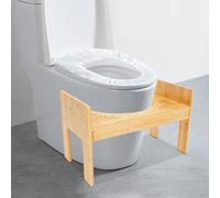 YIEMJS Sgabello WC in bambù con superficie antiscivolo - Sgabello ergonomico per il bagno per sedersi comodamente