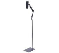 YIEMJS Supporto per tablet - Supporto per tablet regolabile in altezza 135 cm, girevole a 360° - per iPad, cellulare, tablet da 4,7 - 13 pollici con base pesante e braccio in acciaio al carbonio