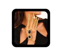 Yienate 1pcs Gotico Antica Regina Braccialetto Strega Unghie Punta Artiglio Braccialetto D'oro Boho Danza Del Ventre Costume Mano Catena Schiavo Cerchio Bracciali Indiano Cristallo Bracciali Per Donne