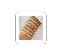 Yienate 6pcs Boho Braccialetti D'oro Set Indiano Bollywood Braccialetti Multipli Punk Chunky Stratificati Impilare Bracciali Strutturati Vintage Etnico Matrimonio Vestito Bracciali Gioielli Per Donne