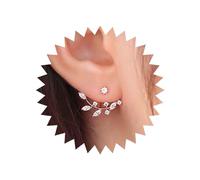 Yienate Ashion Orecchini In Foglia D'oro Rosa Orecchini A Perno Orecchini In Foglia Di Strass Orecchini A Goccia In Foglia Di Zircone Posteriori Per Donna E Ragazza