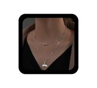 Yienate Boho a strati a strati collana di coda di sirena collana argento collana di pesce collana balena balena collane a pendente a ciondolo gioielli estivi per le donne