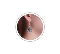 Yienate Boho Cristallo Geometrico Quadrato Goccia Orecchini Francese Blu Strass Orecchini Dichiarazione Vuoto Cristallo Quadrato Goccia Orecchini Matrimonio Nappa Zaffiro Orecchini Gioielli Per Donne