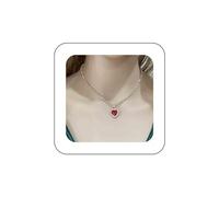 Yienate Boho Cristallo Tennis Collana Choker Scintillante Rosso Strass Cuore Ciondolo Collane Pave Cristallo Cuore Collana Dichiarazione Cz Nuziale Collana Gioielli Per Le Donne E Le Ragazze