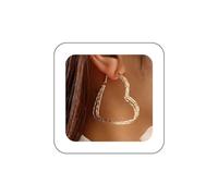 Yienate Boho Grande Cuore Cerchio Goccia Orecchini D'oro Matrimonio Sposa Amore Cuore Loop Orecchini Multi Strato Geometrico Cuore Borchie Orecchini Dichiarazione Cuore Vuoto Orecchini Per Donne
