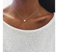 Yienate Collana bohémien semplice e alla moda con ciondolo a forma di stella, gioiello bohémien per donne e ragazze (oro)