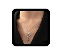 Yienate Collana punk serpente argento vintage spada croce collana unica abbinata spada attraverso serpente collane gotiche pugnale coltello animale serpente collane gioielli per le donne