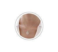 Yienate Mamma che tiene Figlio Figlia Collana In Cristallo Argento Pave Strass - Padri E Figli Gioiello Famiglia - Madre E Figlio Amore Ciondolo Charm Per Le Donne