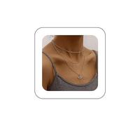 Yienate Moda Multistrato Blue Devil's Eye Collana Girocollo Catena Zircone Malocchio Pendente Collana Oro A Strati Charm Collana Gioielli Per Donne E Ragazze