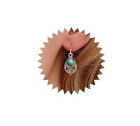 Yienate Orecchini Boho Turchese Argento Traforato Intagliato Tatuaggio Turchese Orecchini A Goccia Per Donne E Ragazze