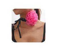 Yienate Rosa Fiore Girocollo Gotico Camelia Fiore Collana Merletto Lungo Nastro Floreale Sexy Pizzo Fiore Fiocco Matrimonio Sposa Collana Esagerato Grande Fiore Collana Di Pizzo Gioielli Per Donne